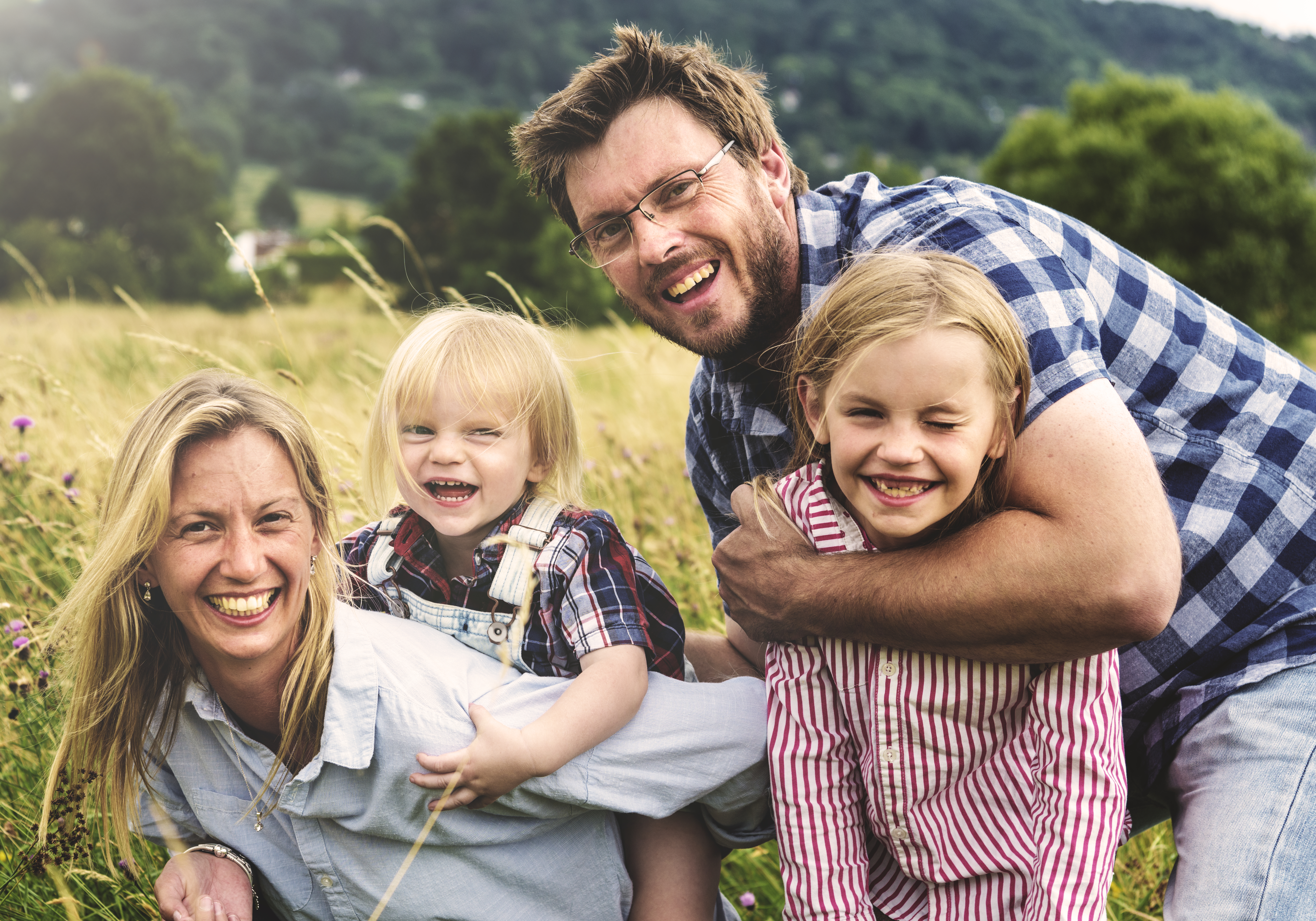 Happy family in the park